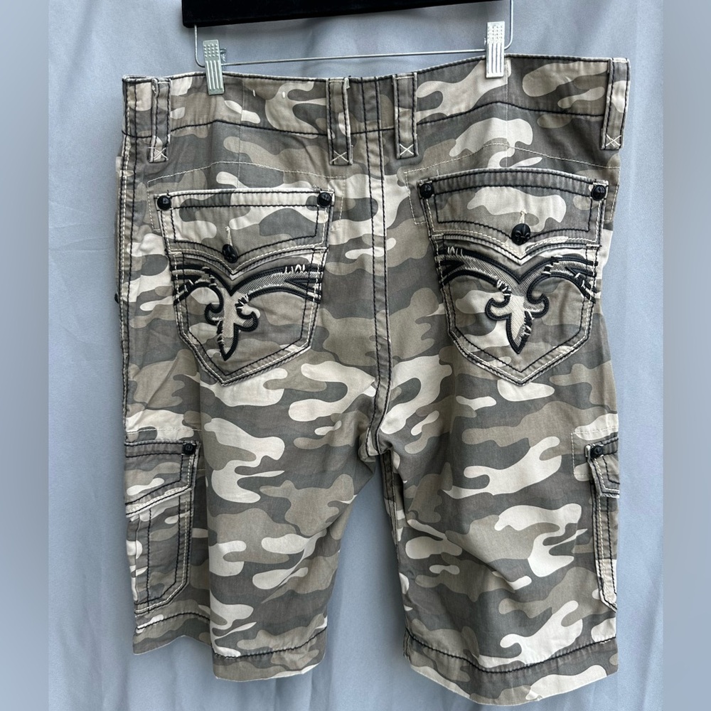 Rock Revival Gray Camouflage Jean Shorts